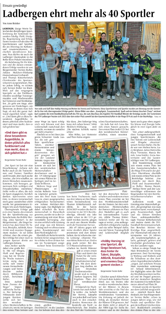 Sportlerehrung